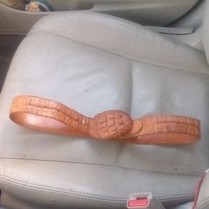 Genuine caiman fuscus skin belt